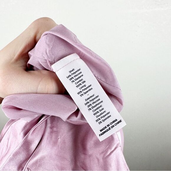 Cinq A Sept Pink Silk One Shoulder Trenton Midi Slit Dress Size 4 - Picture 9 of 9